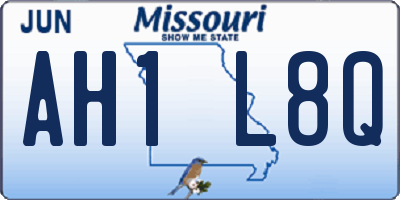 MO license plate AH1L8Q