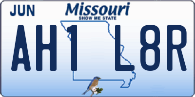 MO license plate AH1L8R