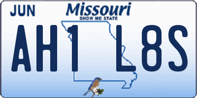 MO license plate AH1L8S