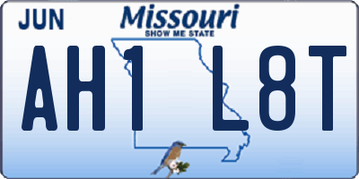 MO license plate AH1L8T