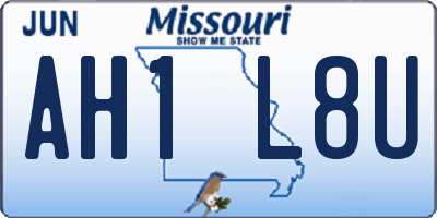 MO license plate AH1L8U