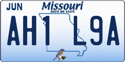 MO license plate AH1L9A