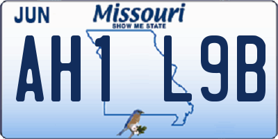 MO license plate AH1L9B