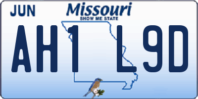 MO license plate AH1L9D