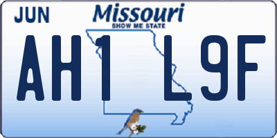 MO license plate AH1L9F