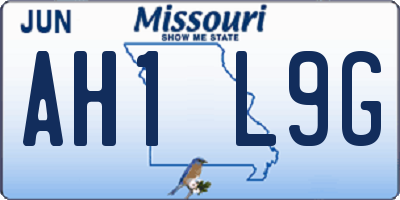 MO license plate AH1L9G