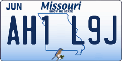 MO license plate AH1L9J