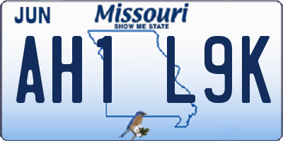 MO license plate AH1L9K