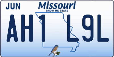 MO license plate AH1L9L