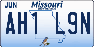 MO license plate AH1L9N