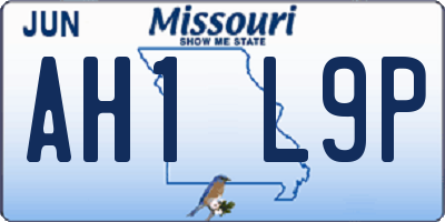 MO license plate AH1L9P