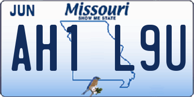 MO license plate AH1L9U