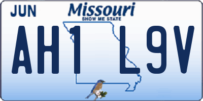 MO license plate AH1L9V