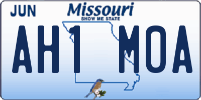 MO license plate AH1M0A