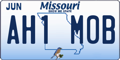 MO license plate AH1M0B