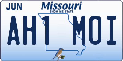 MO license plate AH1M0I