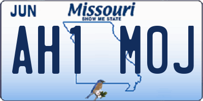 MO license plate AH1M0J