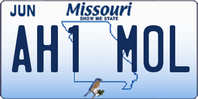 MO license plate AH1M0L