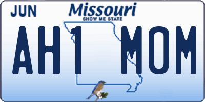 MO license plate AH1M0M