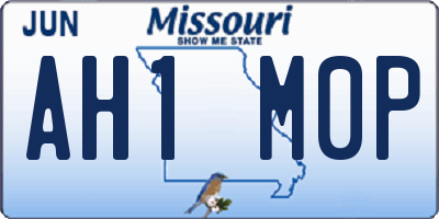 MO license plate AH1M0P