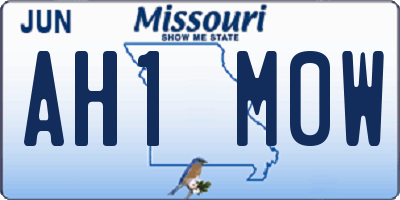 MO license plate AH1M0W