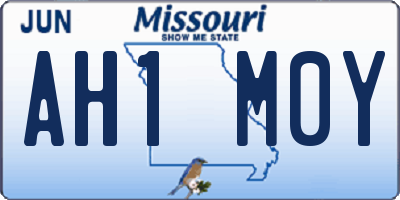 MO license plate AH1M0Y