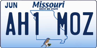 MO license plate AH1M0Z