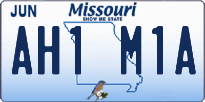 MO license plate AH1M1A