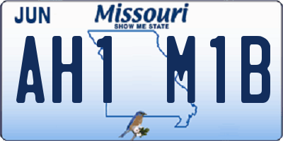 MO license plate AH1M1B