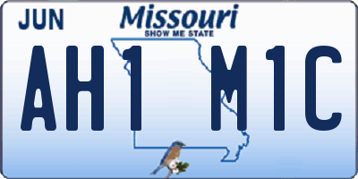 MO license plate AH1M1C