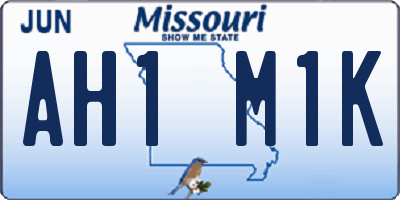 MO license plate AH1M1K