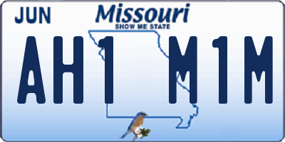 MO license plate AH1M1M