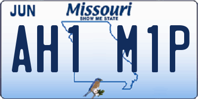 MO license plate AH1M1P