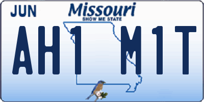 MO license plate AH1M1T