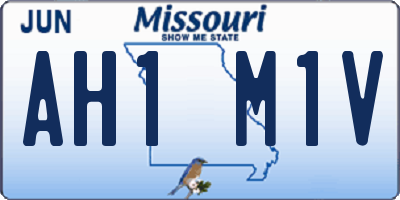 MO license plate AH1M1V