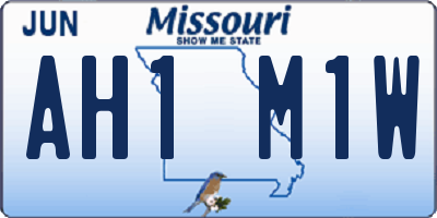 MO license plate AH1M1W