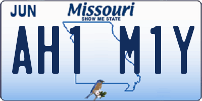 MO license plate AH1M1Y