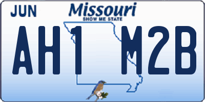 MO license plate AH1M2B