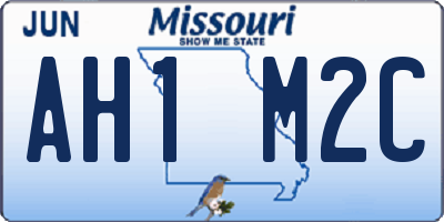 MO license plate AH1M2C