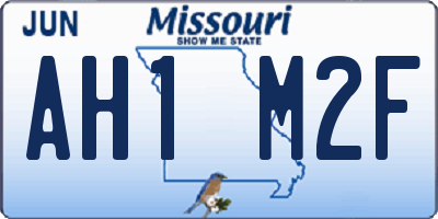 MO license plate AH1M2F