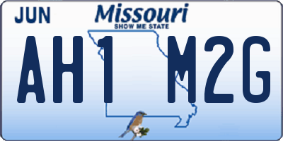 MO license plate AH1M2G