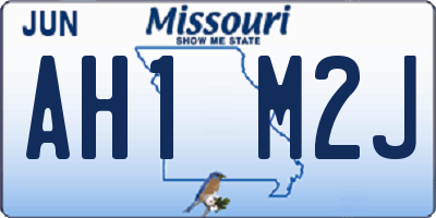 MO license plate AH1M2J