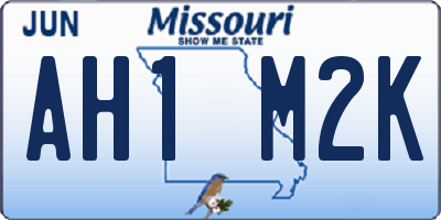 MO license plate AH1M2K