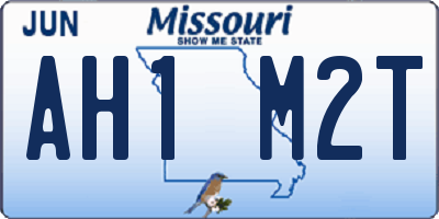 MO license plate AH1M2T