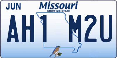 MO license plate AH1M2U