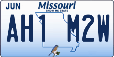 MO license plate AH1M2W