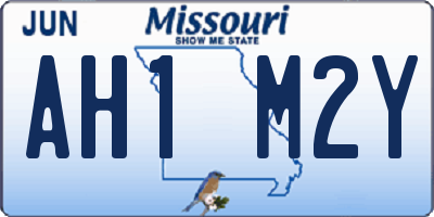 MO license plate AH1M2Y