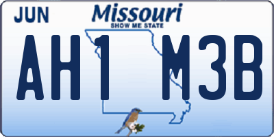 MO license plate AH1M3B