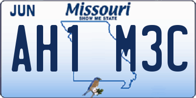 MO license plate AH1M3C