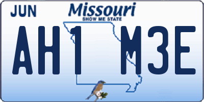 MO license plate AH1M3E